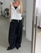 [BELT SET] クロスライン ワイドスラックス