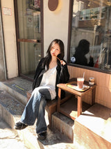#Elegant Overfit Suede Zip-up Blouson (2color)