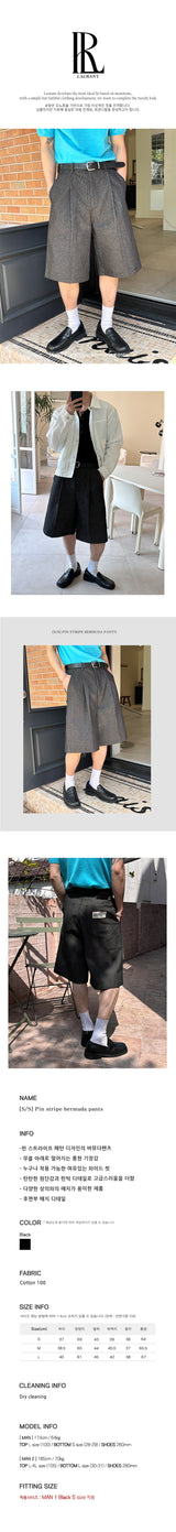 [S/S] ピンストライプバミューダパンツ