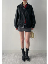 Verdi Flap Overfit Leather Blouson