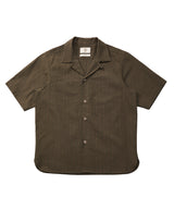 STRIPE L-C TAILORED 1/2 SHIRT (Khaki)