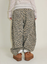(Leopard Item) Kiya leopard printed balloon-fit wide pants
