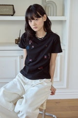 26SS★ マッシュルームステッチクロップ半袖Tシャツ