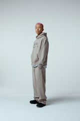 Side surfboard damage washing sweat pants (ash grey)