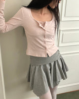 Polen Folding Asymmetrical Mini Skirt