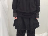 Double ribbon knee-point pants