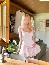 ROSE ISLAND Flower Bed Bud Ballet Dress Multi-layer Textured Patchwork Dreamy Summer Jellyfish Dress