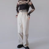 fake leather switching pants