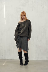 st stud skirt (grey)