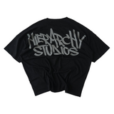 Hierarchy Studios - グラフィティーワイドロゴオーバーサイズTシャツ ブラック