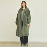 90s Classic Fishtail Long Bomber Jacket_Khaki