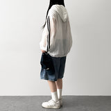Naad Gauze Wang Boxy Two-Line Track String Hooded Zip-Up Jumper