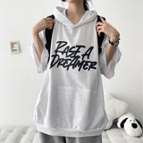 Liming lettering short-sleeved hoodie (3 colors) H&L