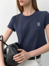 (Z-T-6804)エッセンシャルシンボルセミクロップTシャツ