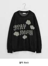[unisex] ピデンヘアリーぼかしプリントオーバーニット