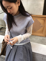 Rahini Layered Half-Neck Cap Short Sleeve Knit