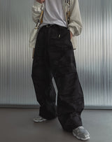 Coil camo snap parachute pants