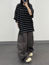 sheer striped t-shirt