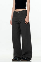 Cement Gray Straight Cargo Pants