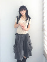 vintage shirring button t
