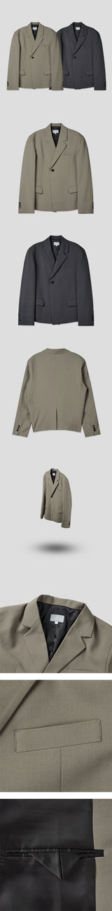 [Unisex] ハーフダブルショートブレザー(2color)