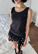 EYELET FRILL SLEEVELESS