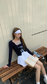 strap lace-up long-sleeved inner two-piece
