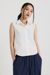 コットンノースリーブシャツ, White