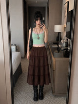 RUSTIC ROMANCE TIERED MAXI SKIRT