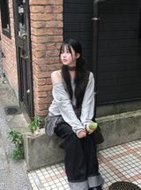 Muel Back Adjust Roll-Up Raw Denim Pants