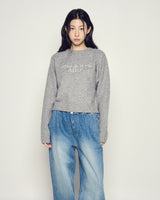 25FW WOMAN BASIC LOGO KNIT GRAY