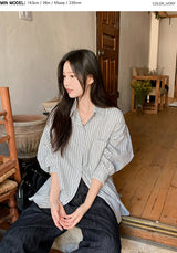 #CT Stripe Overfit Long Sleeve Shirt (3color)