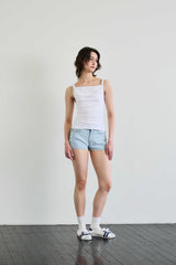 COS TWISTED SHIRRLING TOP / WHITE