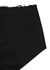 ROUGH-CUT SHORTS, COTTON BLACK