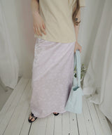 BLOSSOM JACQUARD SATIN LONG SKIRT