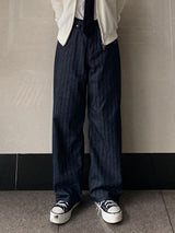 Back Pocket Raw Herringbone Balloon Denim