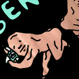 PEANUT STAIN - ジェミニゾディアックブラックオーバーサイズ Tシャツ