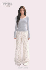 Floral Loose Hoodie Training Set(PANTS)