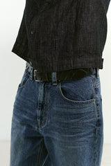 Cut-Off Full Grain Leather Belt (Black)