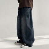 Dart Waistband Pintuck Curve Denim Wide Pants (2 colors)