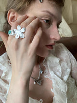 Matt flower bold ring (banding)
