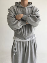 curved hood zip up(2colors)