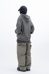 Olide Pigment Dyed Embroidery Hooded Zip-Up