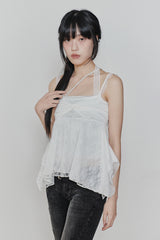 ローズシャーリングトップス white