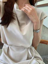 De Mer Drape Shirred Long Dress / 2 colors