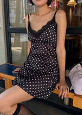 SATIN DOT DRESS
