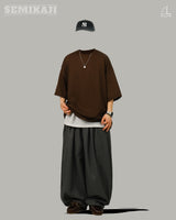 [SEMADE] HARBOR Waffle Round Neck Half 1/2 T