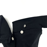 Deli off-shoulder button crop denim short sleeve T (3 colors)