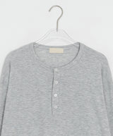 [unisex] Yansa Henley Neck Long Sleeve Tee
