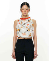 JOMO Motif Square Scarf _ Orange